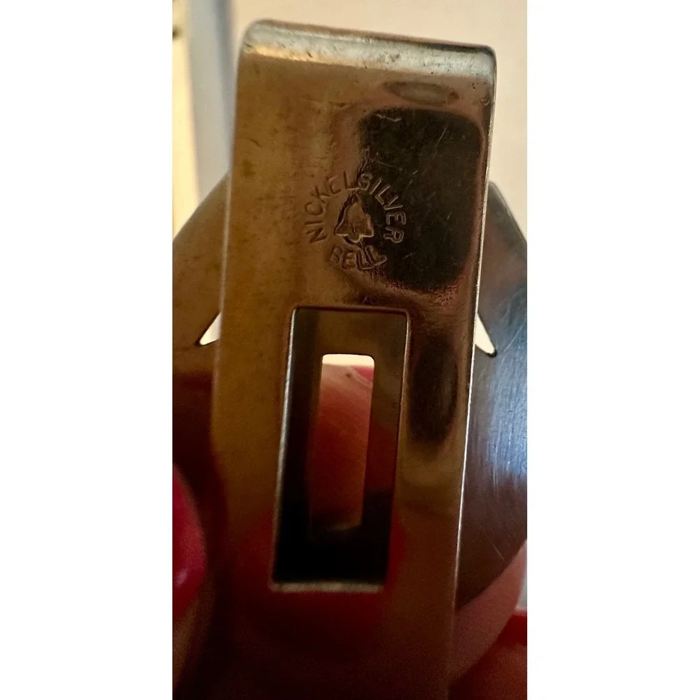 Bell Trading Post VTG Nickel Silver Turquoise Dollar Sign Money Clip 2